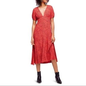 Free People Midi-red dress